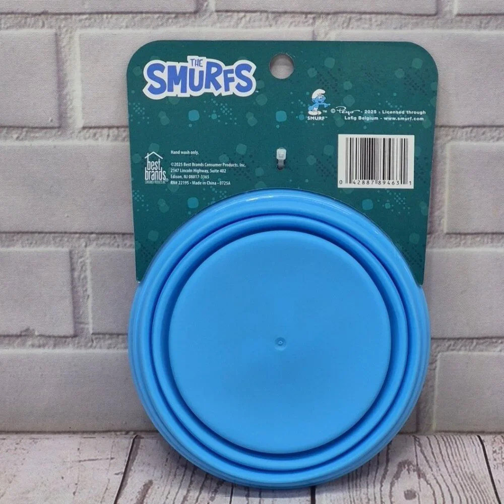 The Smurfs Collapsible Pet‎ Silicone Bowl 25.7oz Silcone Clip On